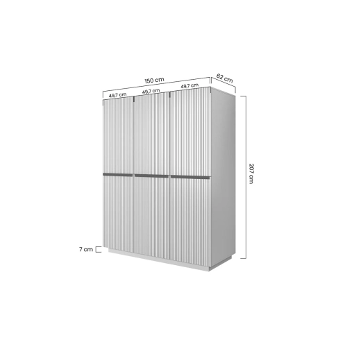 Szafa Nicole 150 cm z półkami - czarny mat / złote uchwyty